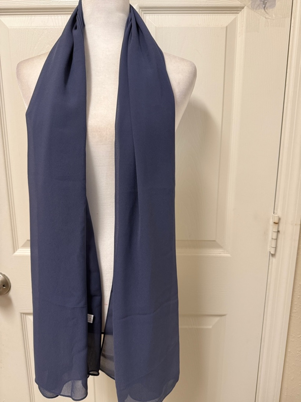 Brand new New Long gray Blue Chiffon Scarf / Wrap